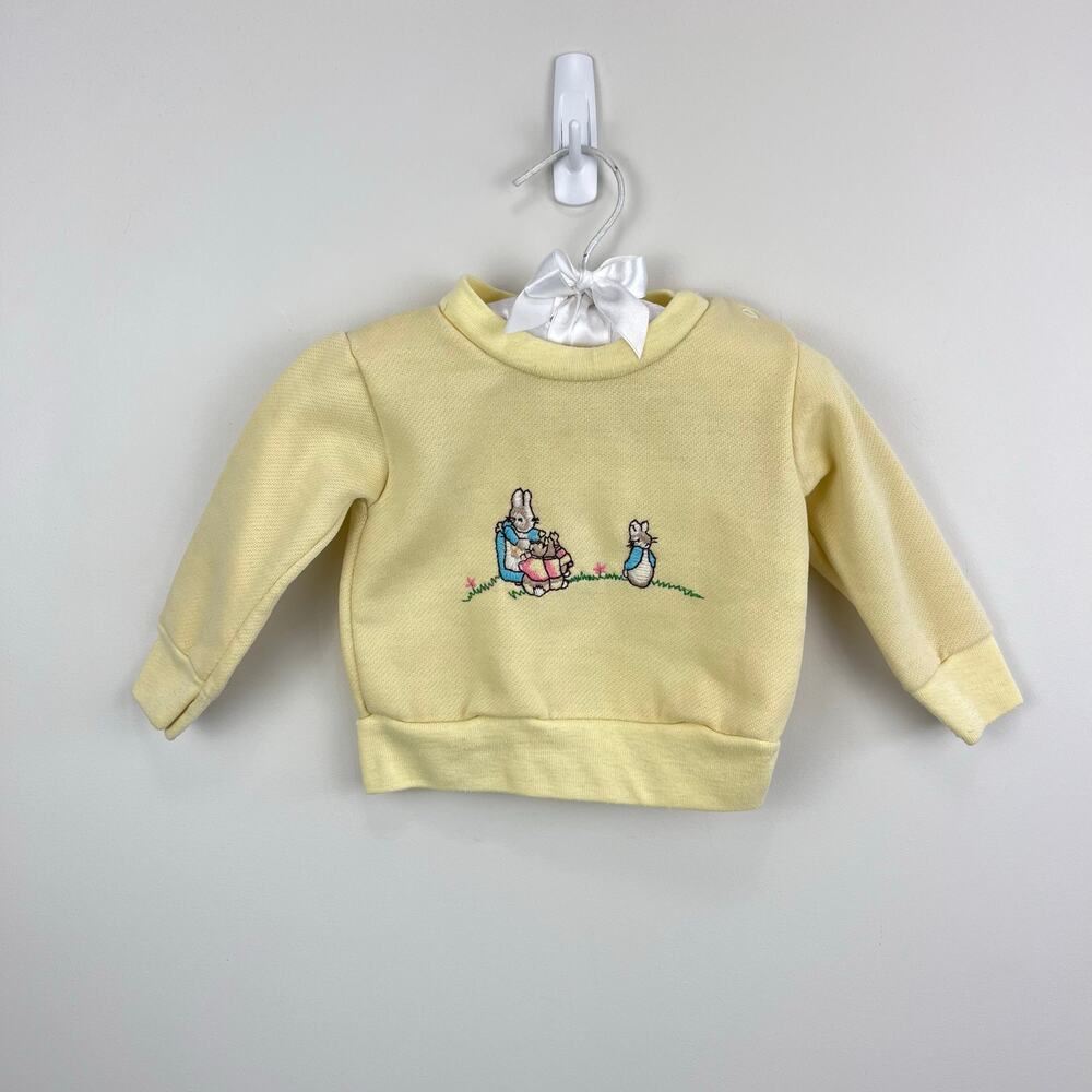 Vintage Beatrix Potter Peter Rabbit & The Flopsy Bunnies Yellow Sweatshirt